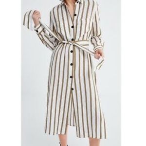 Zara striped linen shirt dress - new with tags!